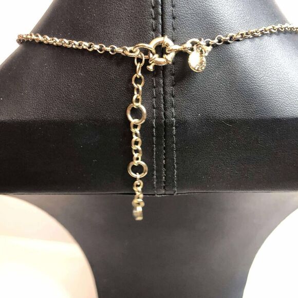 1997 J.Crew Goldtone Pink clear ivory station necklace 18"-20" - Picture 3 of 3